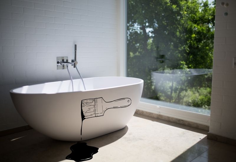 exemple de peinture sur une baignoire
